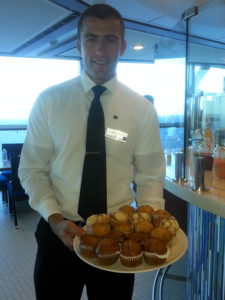 Celebrity Equinox has an AquaSpa Cafe in the adults only Solarium which now serves vegan and gluten free meals, including banana, blueberry, and zucchini muffins without eggs.